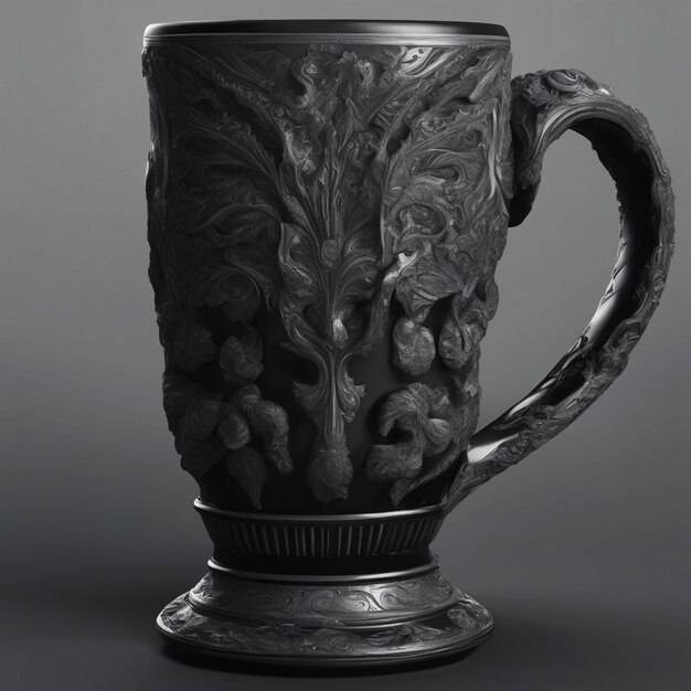 vector black mug isolated