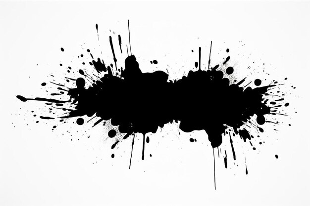 Photo vector black and white ink splats abstract background illustration