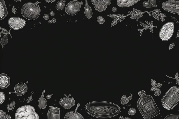 Photo vector blackboard food background