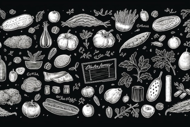 Photo vector blackboard food background