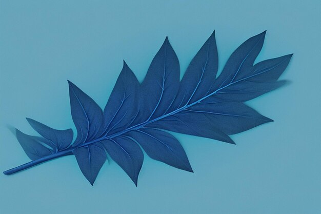 Photo vector blank leafy blue background