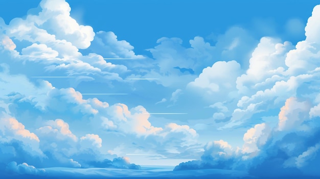 Vector blauwe lucht skyscape met wolken achtergrond