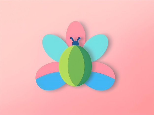 Photo vector blue and green spring toy icon on pink background