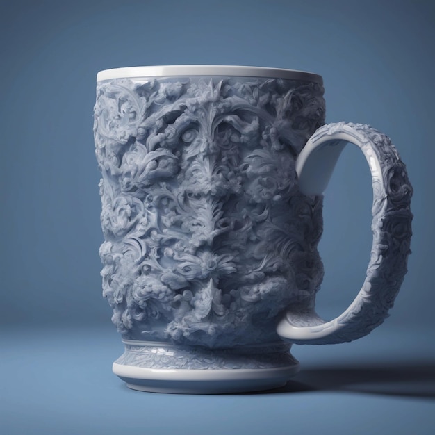 Foto vettore mug blu isolato