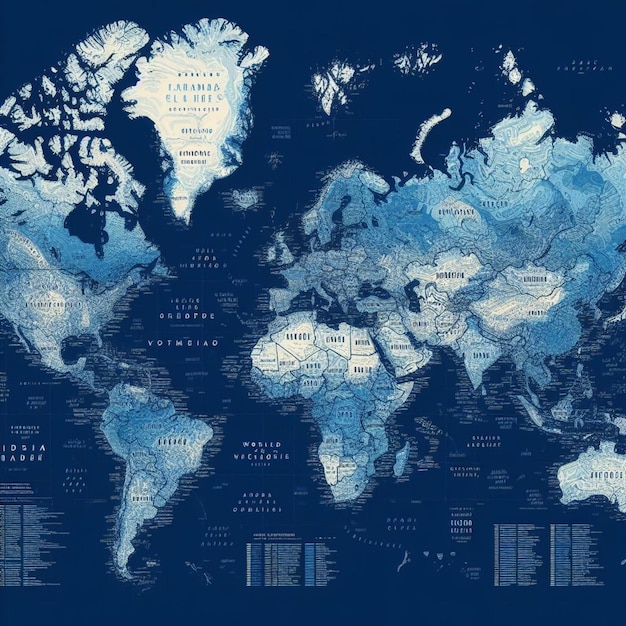 vector Blue toned world map