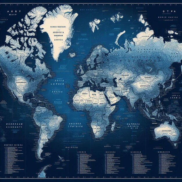 vector Blue toned world map