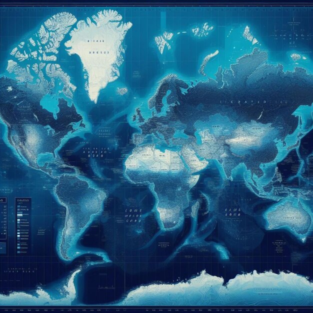 vector Blue toned world map