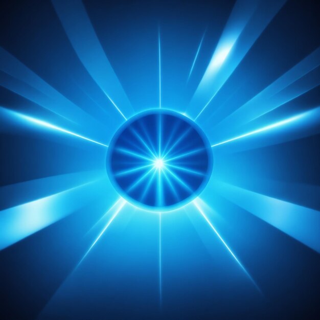 vector bright blue glowing background with center light