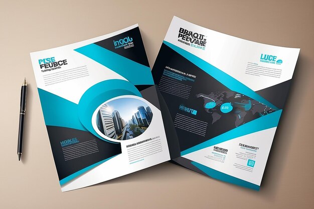 Photo vector brochure flyer magazine cover poster template