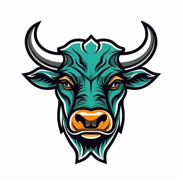 vector bull head logo isolate background