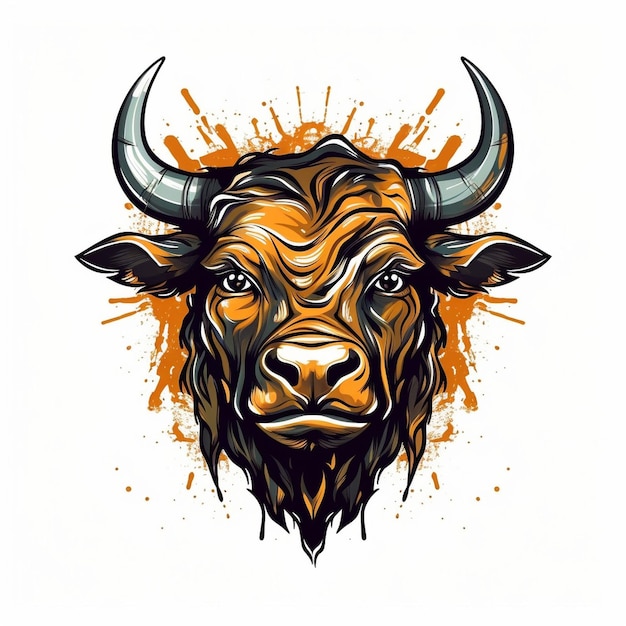 vector bull head logo isolate background