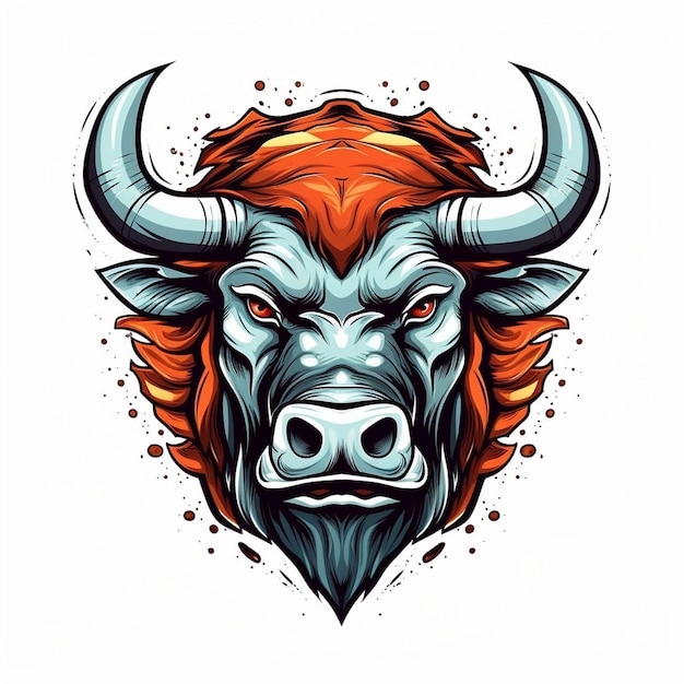 vector bull head logo isolate background