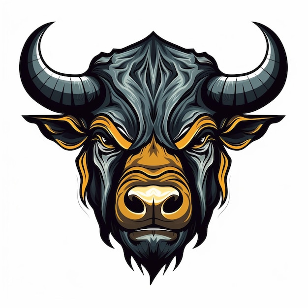 vector bull head logo isolate background