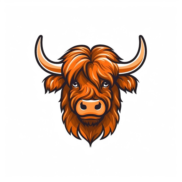 vector bull head logo isolate background