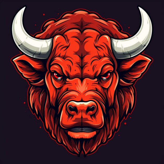 vector bull head logo isolate background