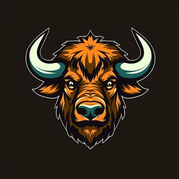 Photo vector bull head logo isolate background