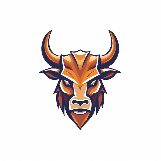 vector bull head logo isolate background