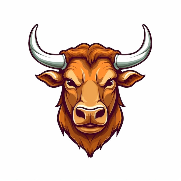 vector bull head logo isolate background