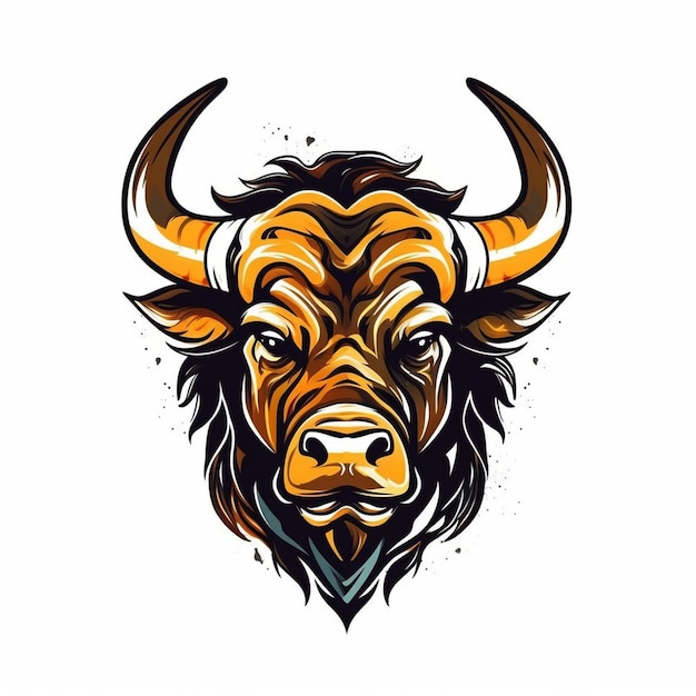 vector bull head logo isoleren achtergrond