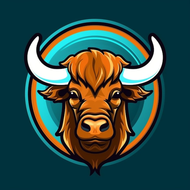 vector bull head logo isoleren achtergrond