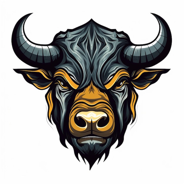 vector bull head logo isoleren achtergrond