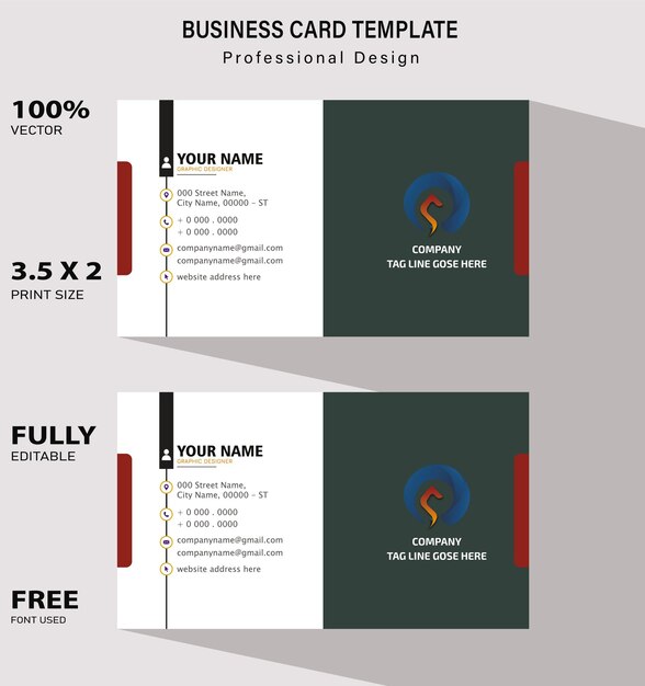 Photo vector business card template