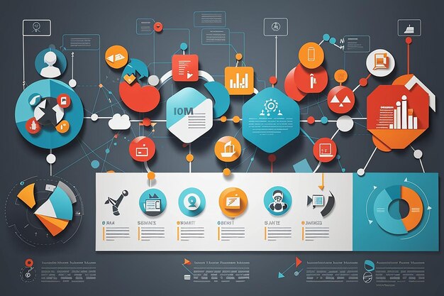 Foto i concetti aziendali vettoriali con icone possono essere utilizzati per il rapporto aziendale o il modello moderno del ciclo infografico