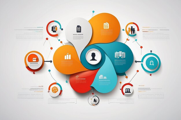 Foto i concetti aziendali vettoriali con icone possono essere utilizzati per il rapporto aziendale o il modello moderno del ciclo infografico