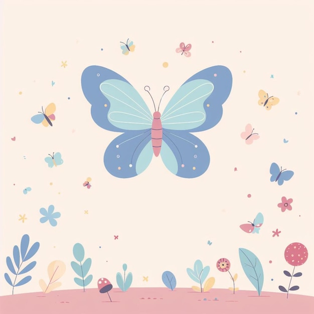 Photo vector butterfly background desktop wallpaper cute vector