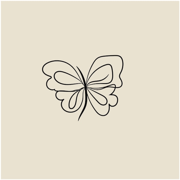 Photo vector butterfly outline with drawn details collection