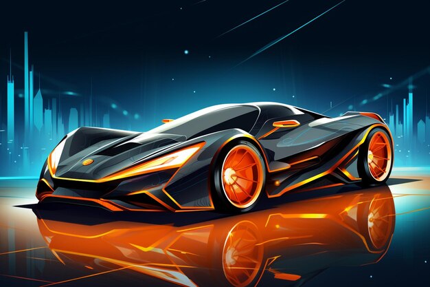 Vector car vector with future background