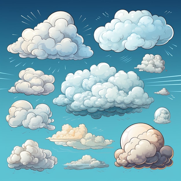 vector cartoon clouds collection