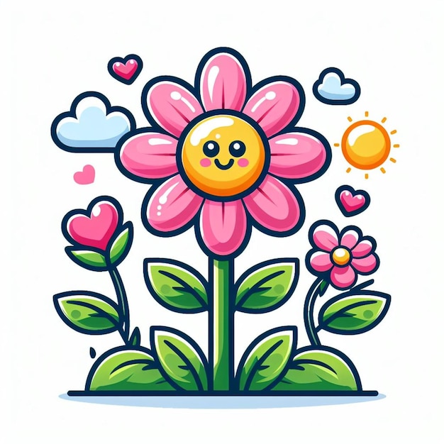 Vector cartoon flower