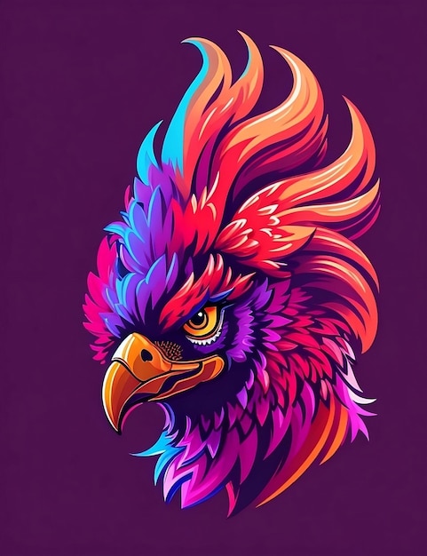 Vector cartoon funny rooster