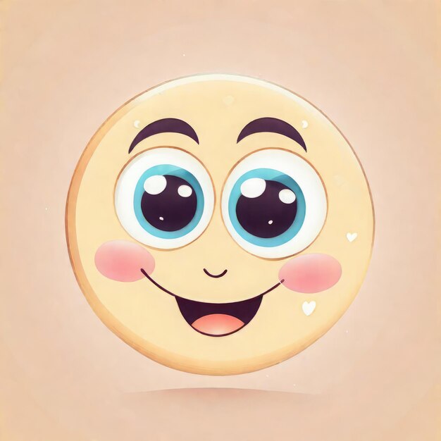 vector cartoon illustration cute smiling emoji emoticon with a smile on a white background fu