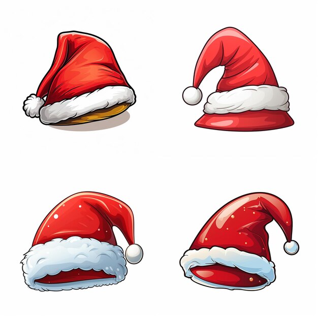 A vector cartoon of a santa hat on a white background