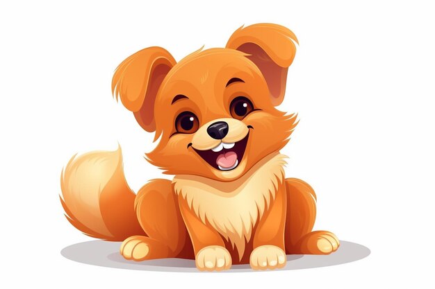 vector cheerful cute dog on white background