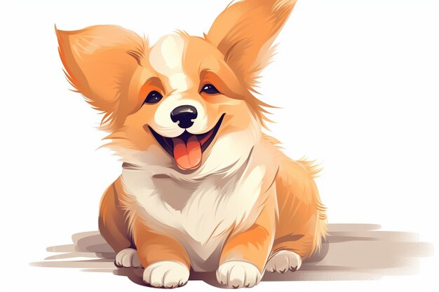 vector cheerful cute dog on white background