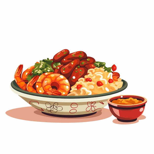 Vector Chinees voedsel Chinees ontwerp Aziatische illustratie achtergrond sjabloon traditionele oriënt