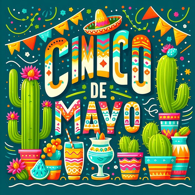 Vector cinco de mayo een poster voor cacoo is voor Mexico