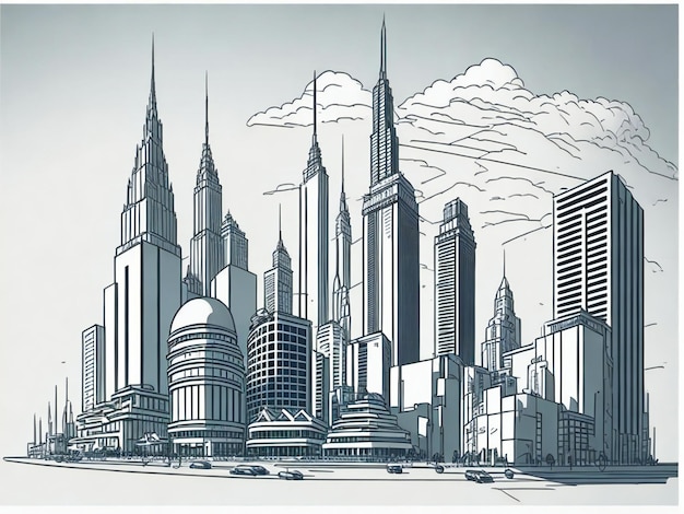 Vector city sketch illustration