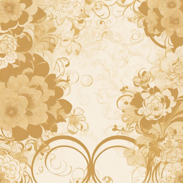 vector classic style golden floral background for greeting or invitation cards