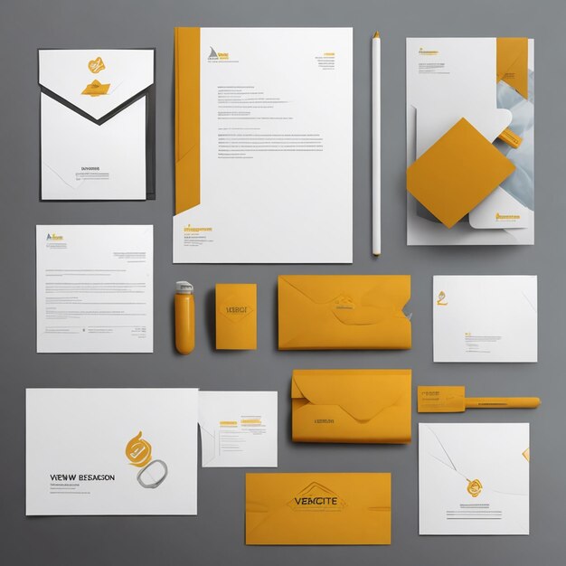 vector clean business stationery for new brand