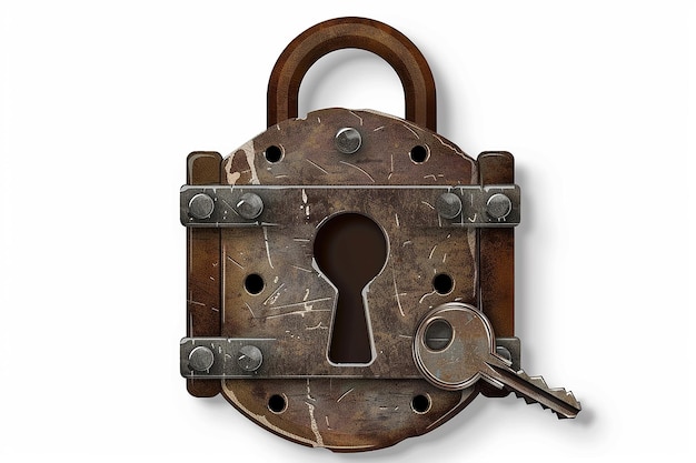 vector closed lock with key