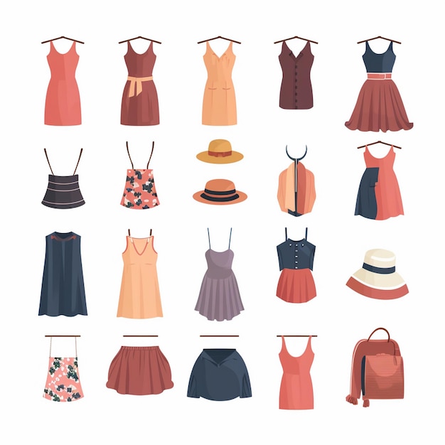 vector clothing illustration clothes isolated design icon cloth fashion garment set wear