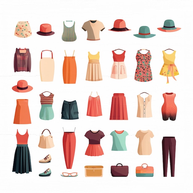 vector clothing illustration clothes isolated design icon cloth fashion garment set wear