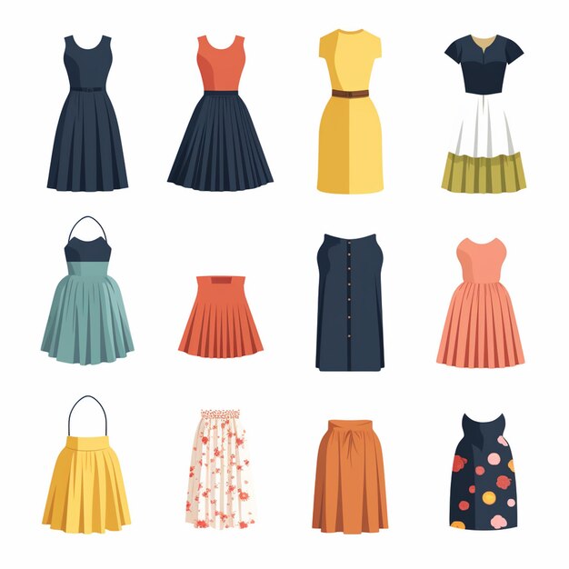 vector clothing illustration clothes isolated design icon cloth fashion garment set wear