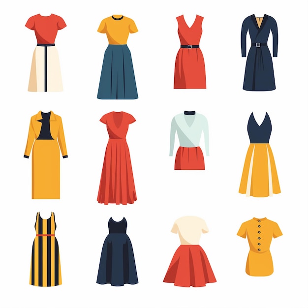 vector clothing illustration clothes isolated design icon cloth fashion garment set wear