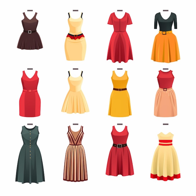 vector clothing illustration clothes isolated design icon cloth fashion garment set wear