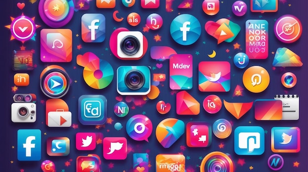 Vector Collection Featuring Facebook Instagram Twitter TikTok and YouTube Logos